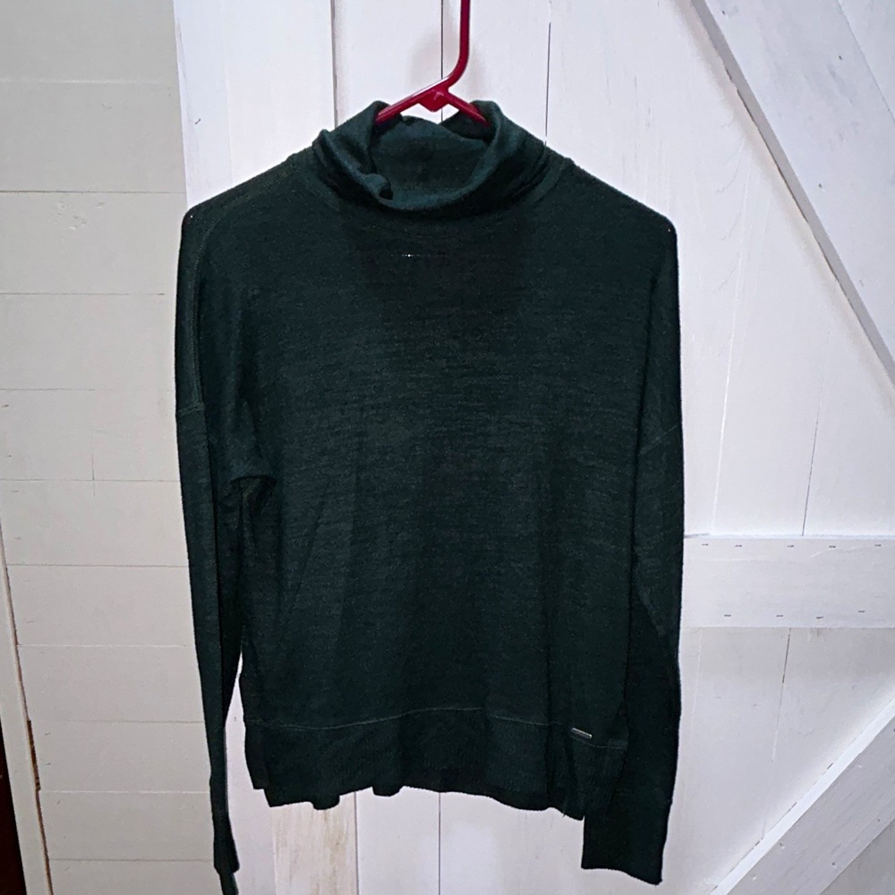 Abercrombie & Fitch Womens Green Knit Turtleneck Pullover Logo Size S